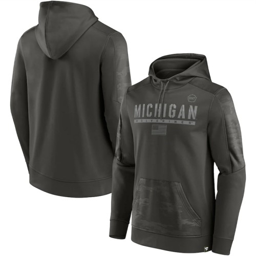 Men's Michigan Wolverines Olive OHT Military Appreciation Guardian Pullover Hoodie